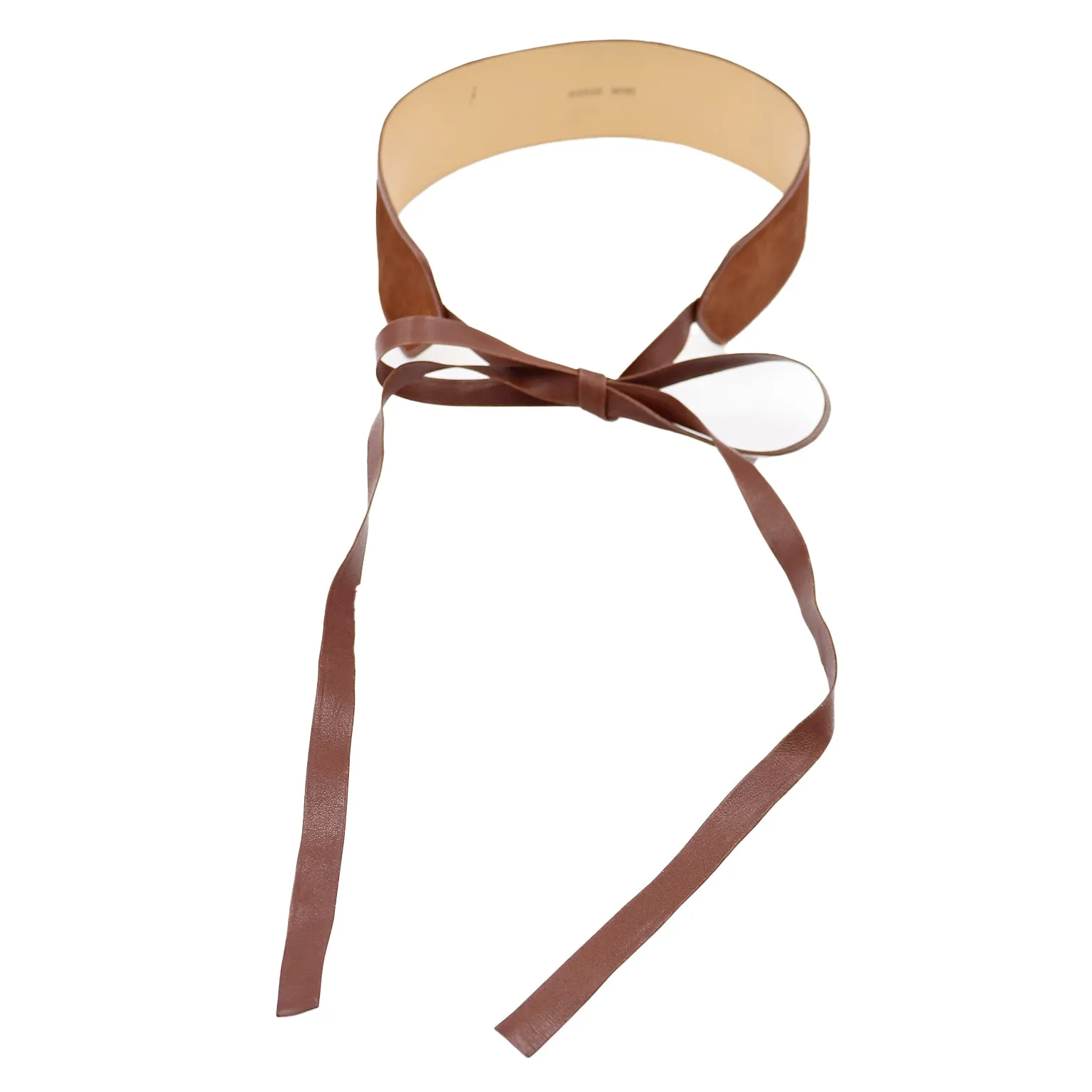 1980s Hanae Mori Brown Suede Wrap Style Cinch Belt