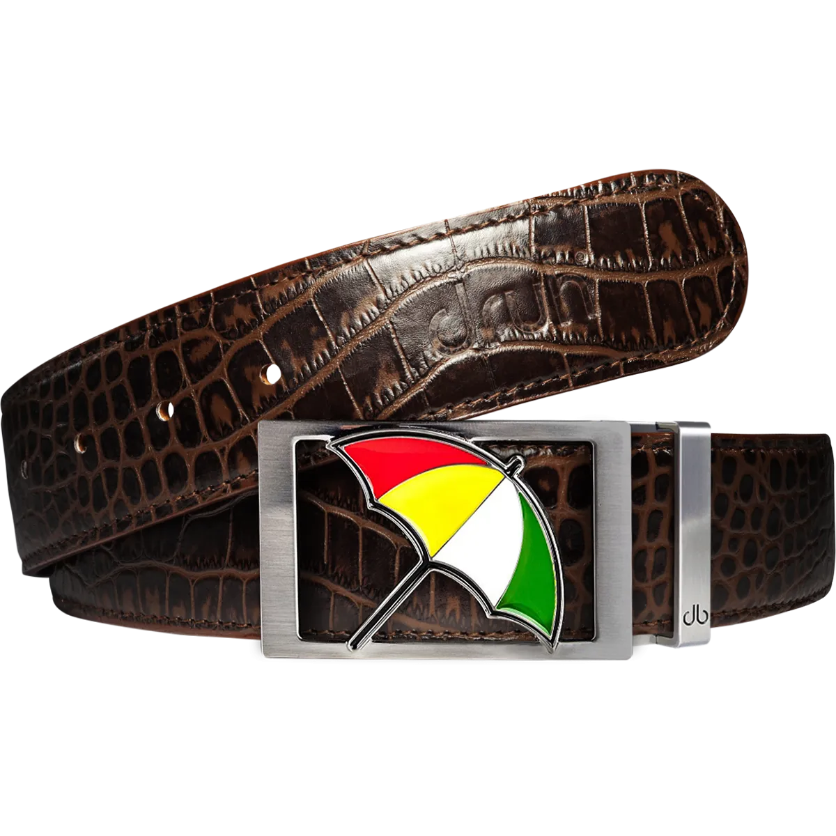 Arnold Palmer Crocodile Leather Belt in Dark Brown
