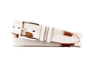 Artisan Canvas and Italian Bridle Leather Belt - Oyster