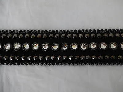 b.b. Simon Black Pony Hair Crystal Belt