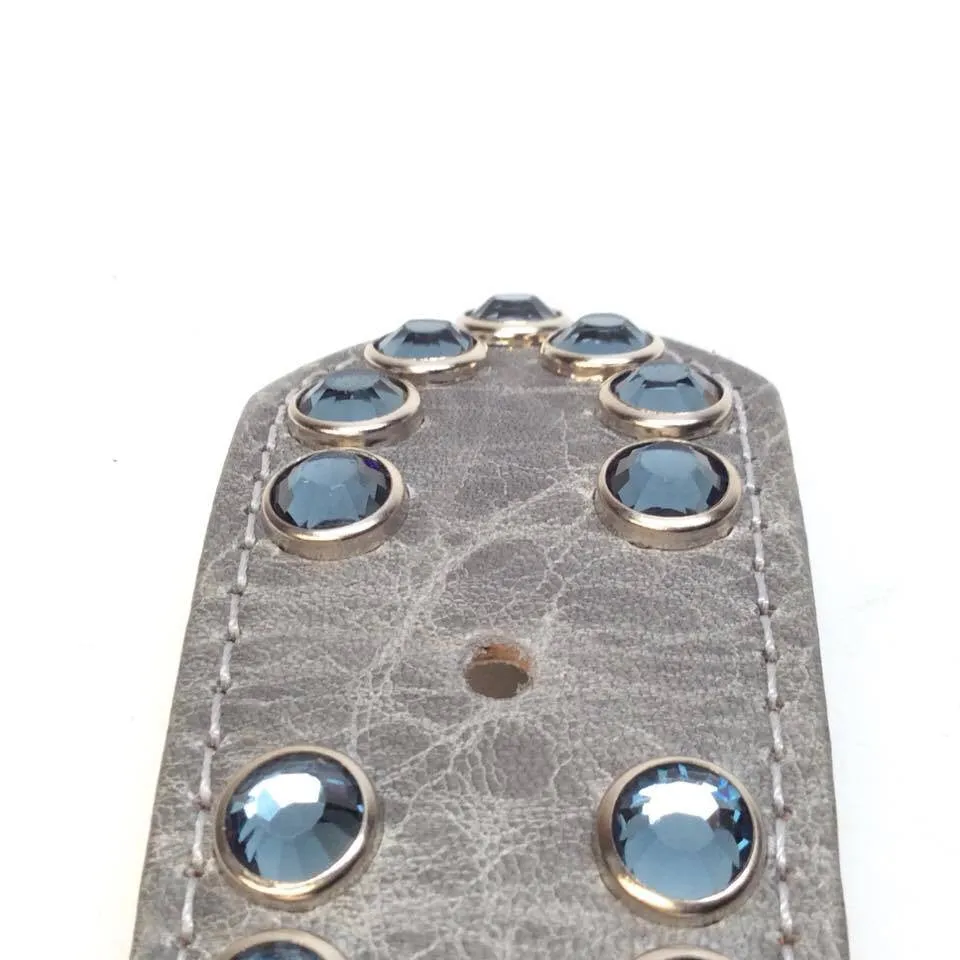 b.b. Simon Blue Topaz Fleur-De-Lis Crystal Belt