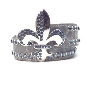 b.b. Simon Blue Topaz Fleur-De-Lis Crystal Belt