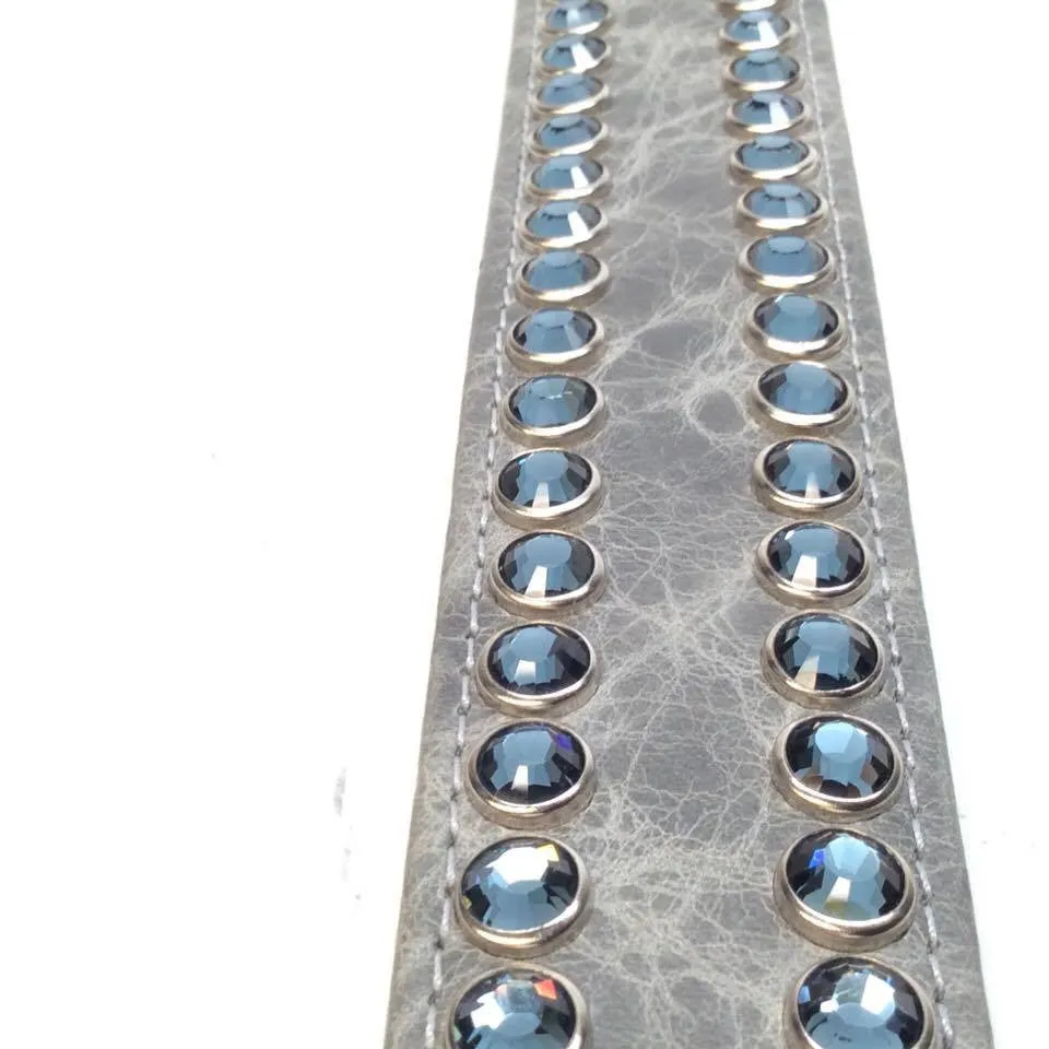 b.b. Simon Blue Topaz Fleur-De-Lis Crystal Belt