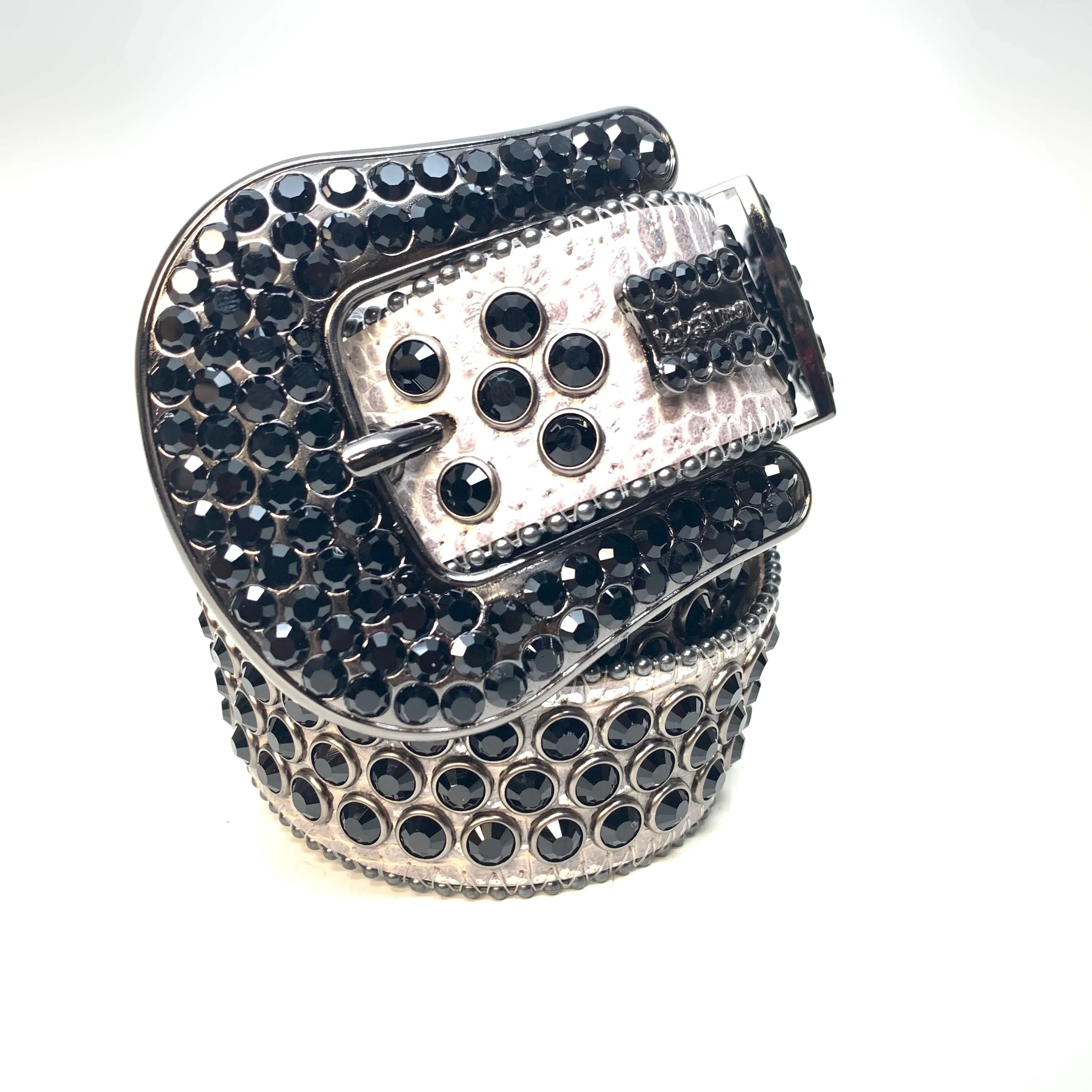 b.b. Simon Charcoal Khayyam Fully Loaded Crystal Belt