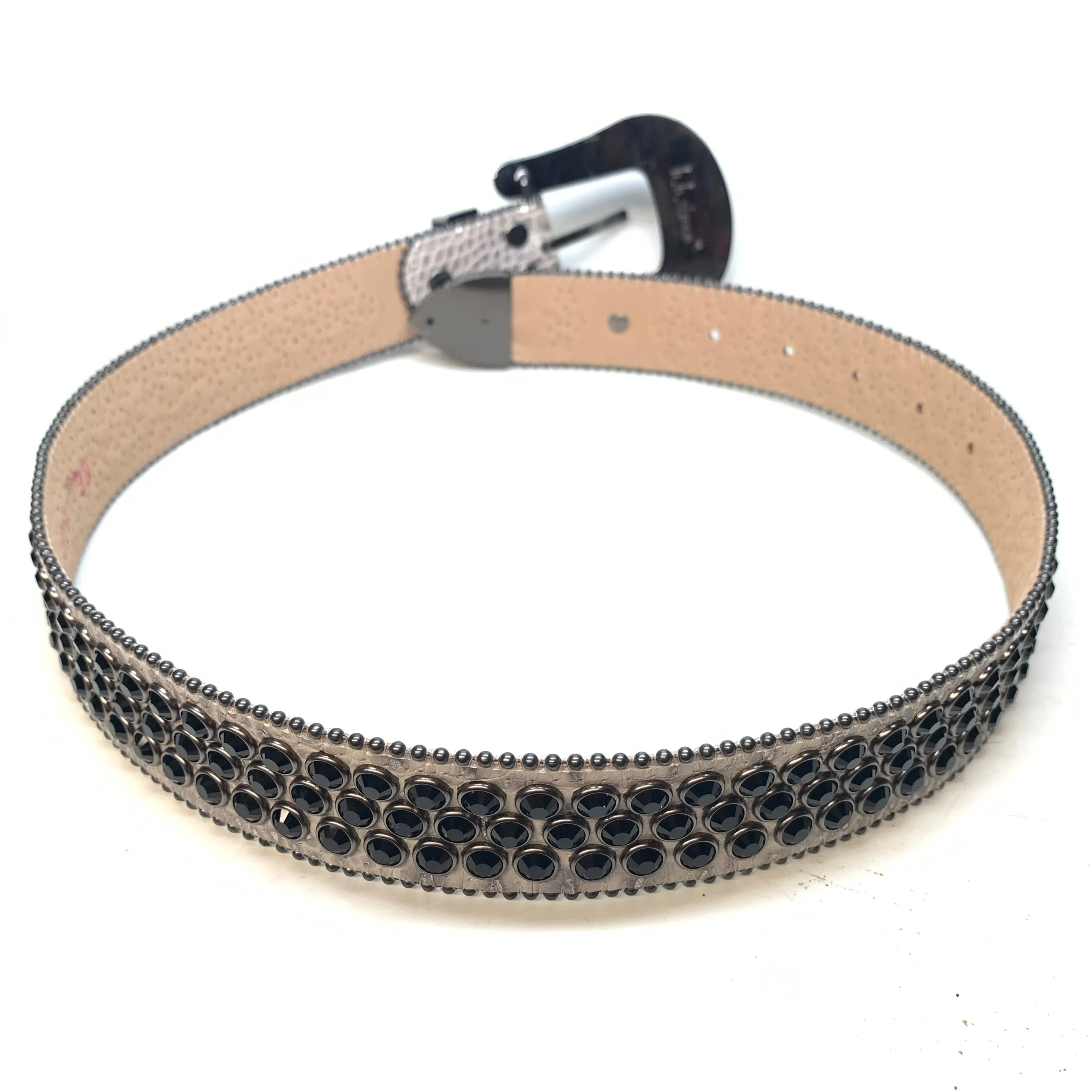 b.b. Simon Charcoal Khayyam Fully Loaded Crystal Belt