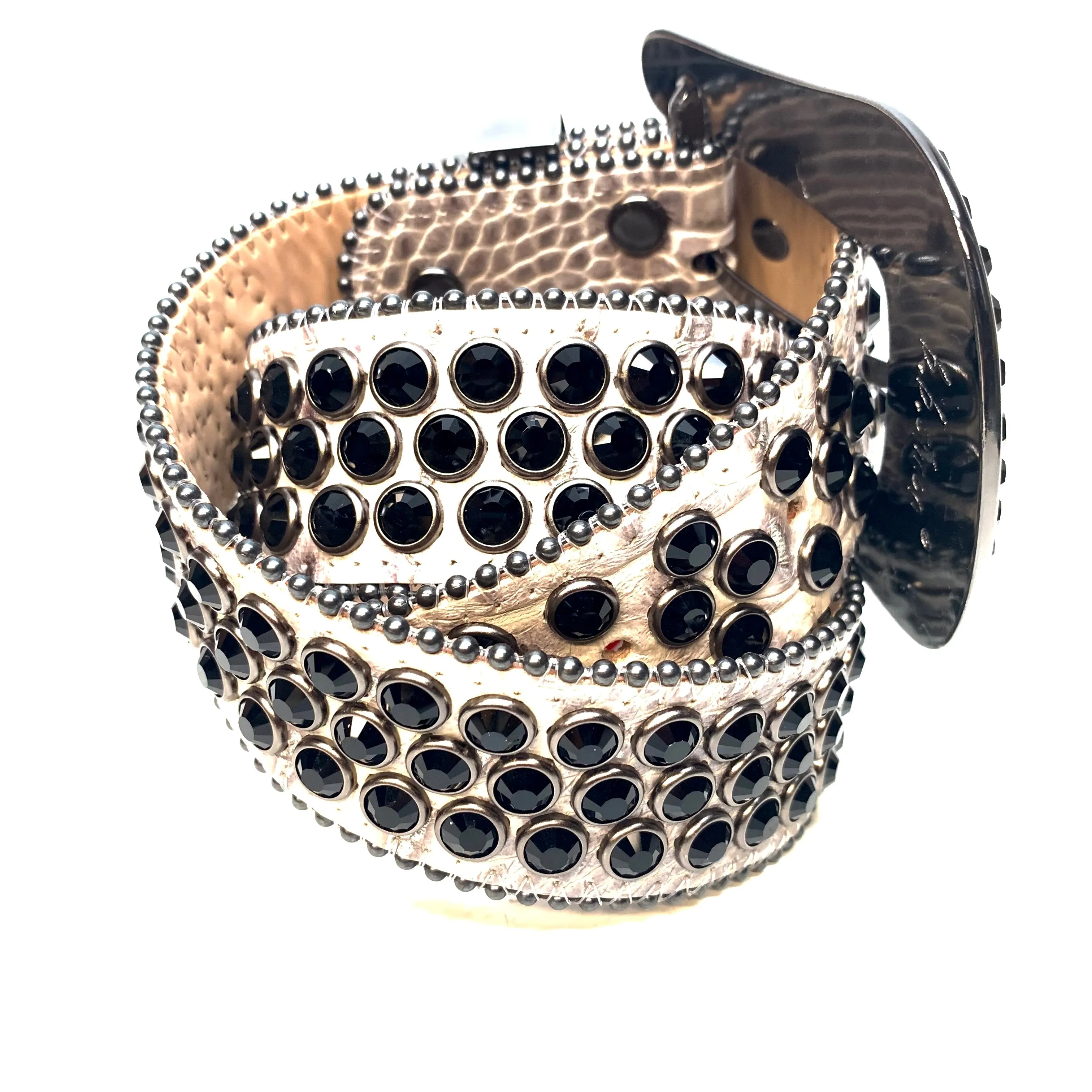 b.b. Simon Charcoal Khayyam Fully Loaded Crystal Belt