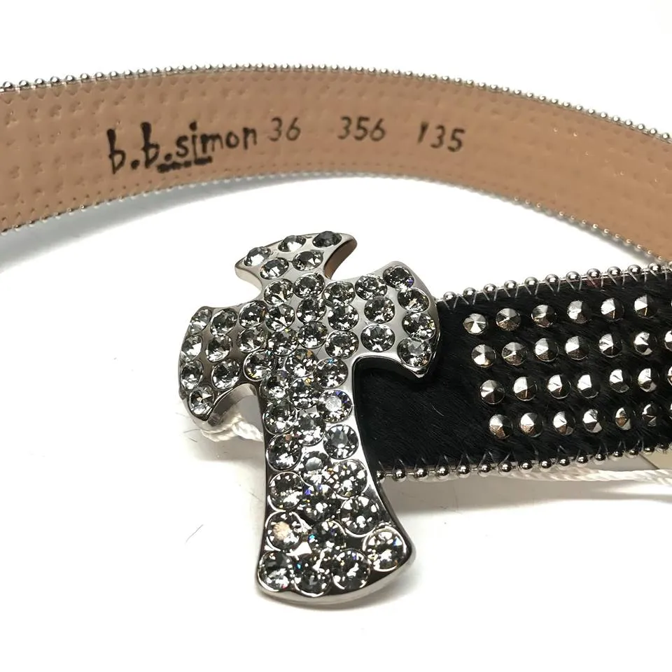 b.b. Simon 'Cross Quad Studded' Pony Crystal Belt