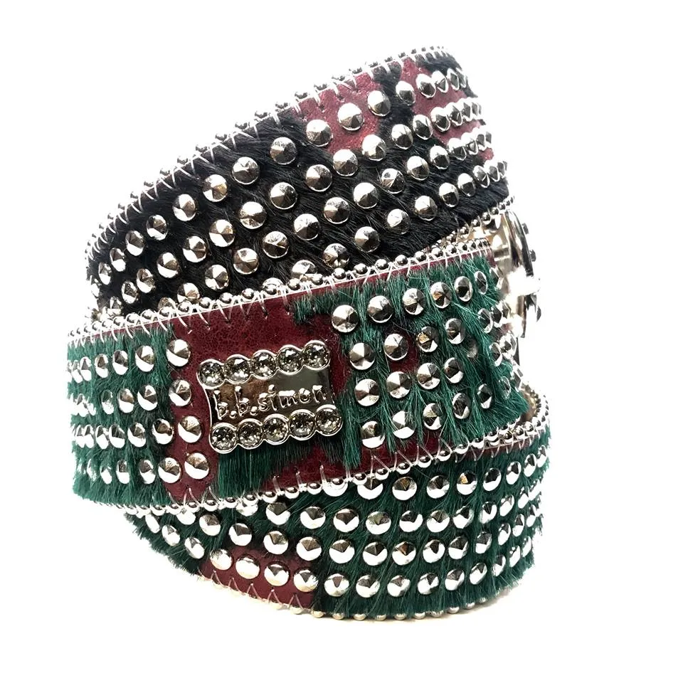 b.b. Simon 'Cross Quad Studded' Pony Crystal Belt