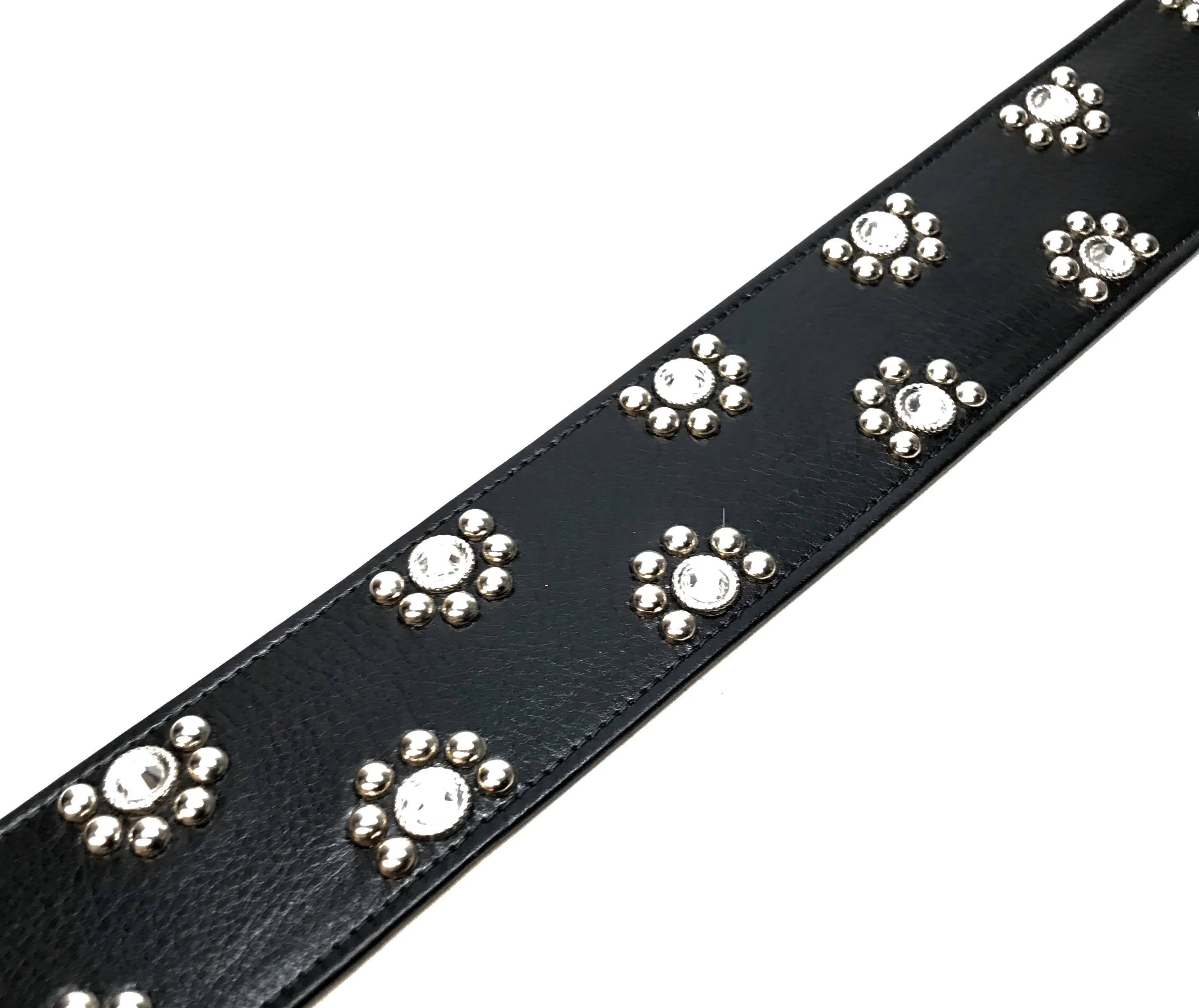 b.b. Simon 'Floral Lambskin' Thick 2.5" Crystal Belt