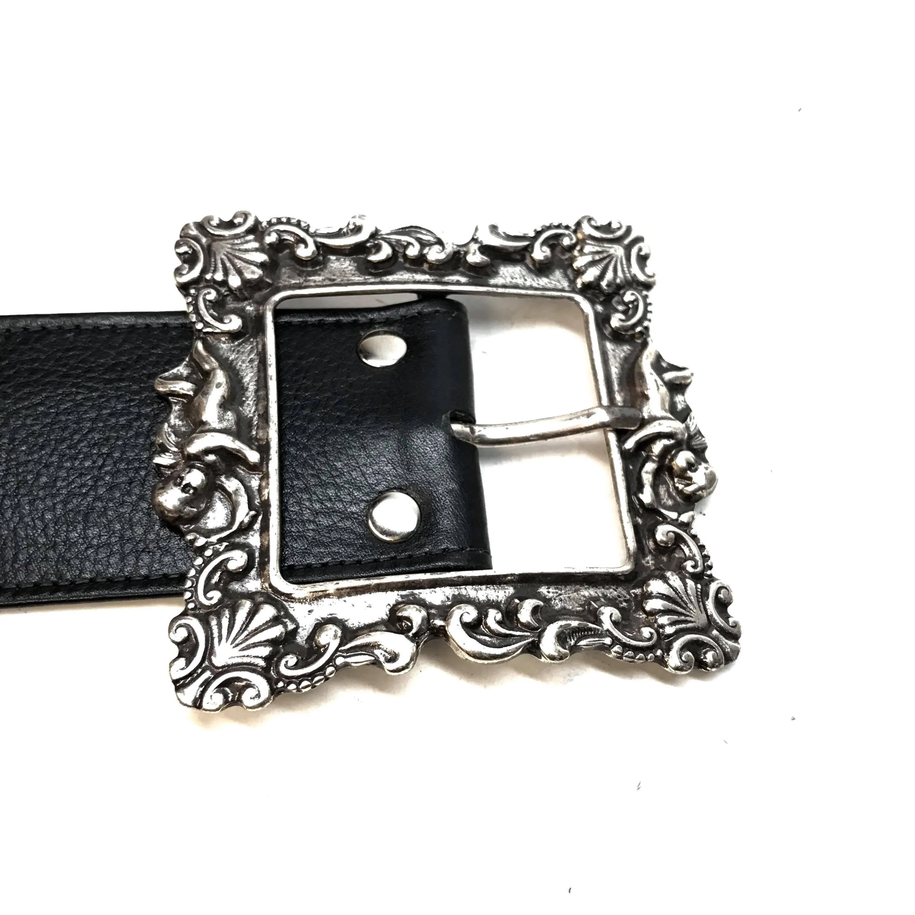 b.b. Simon 'Floral Lambskin' Thick 2.5" Crystal Belt