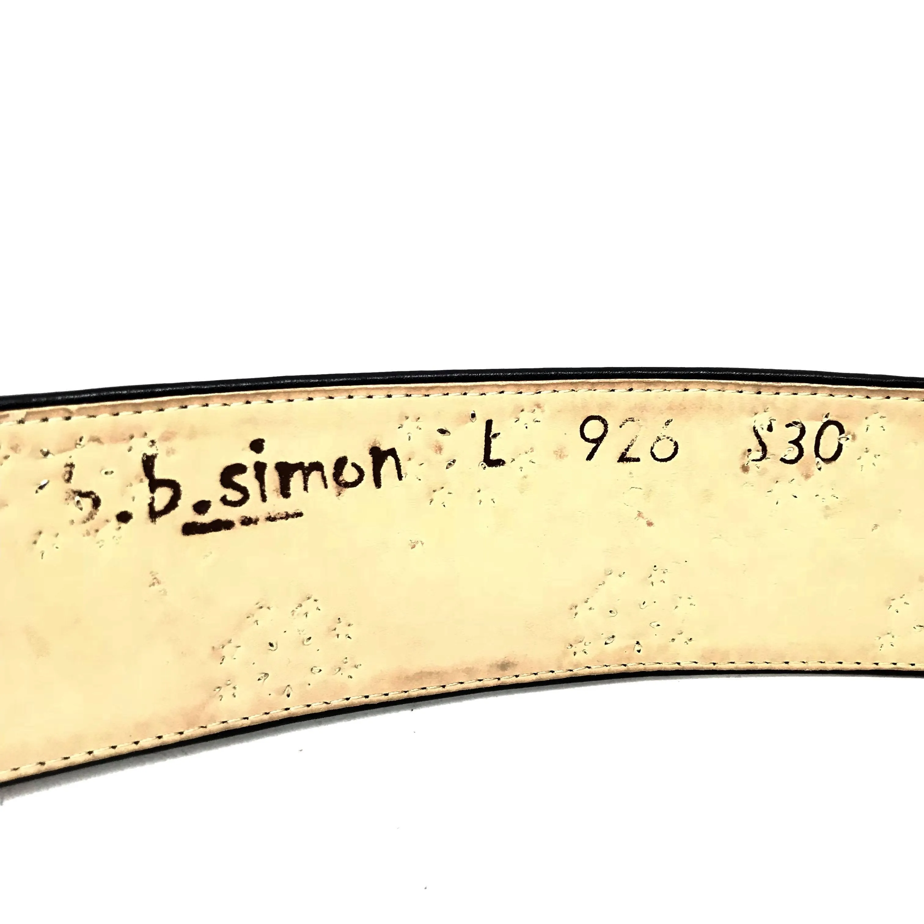 b.b. Simon 'Floral Lambskin' Thick 2.5" Crystal Belt