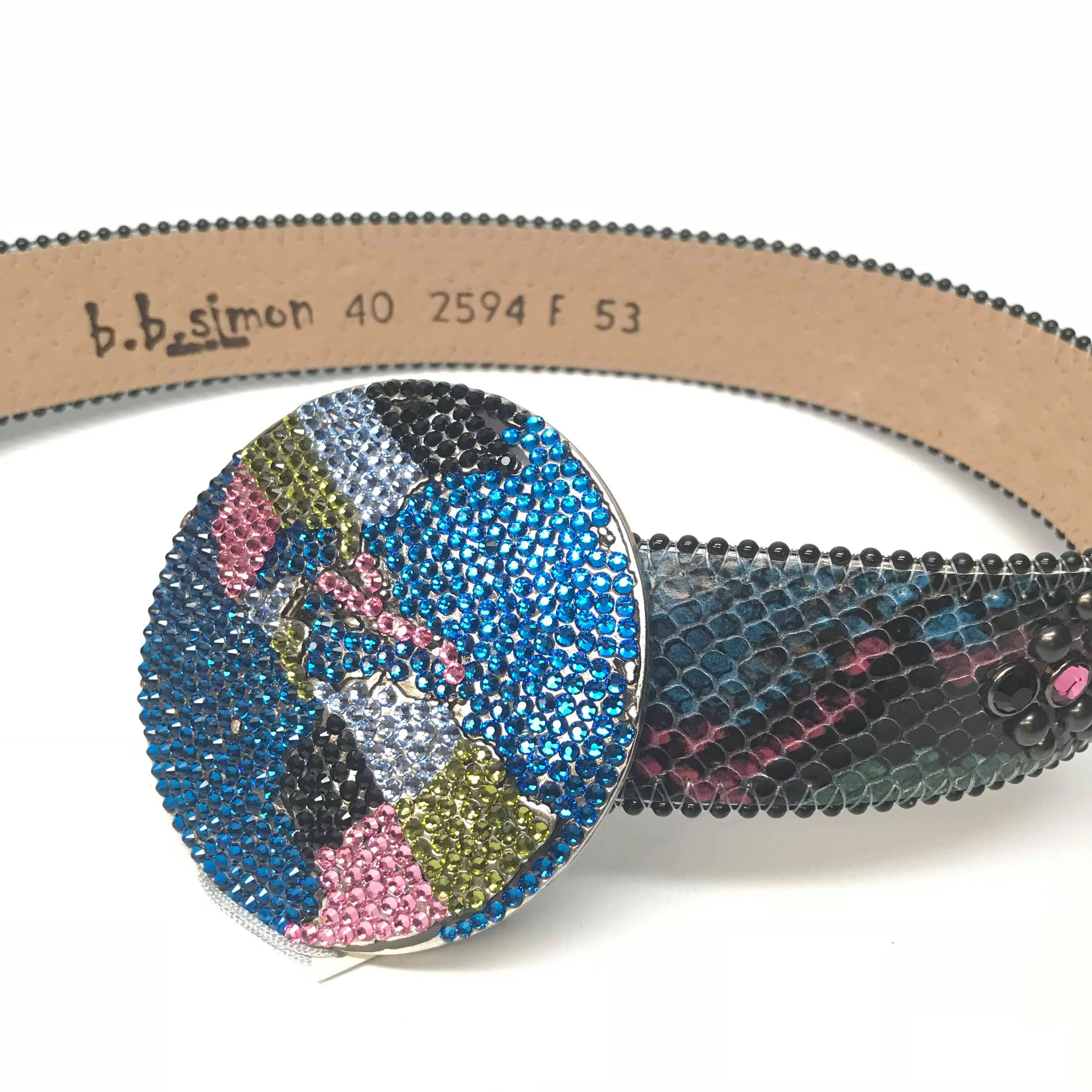 b.b. Simon Globe Python Fully Loaded Crystal Belt