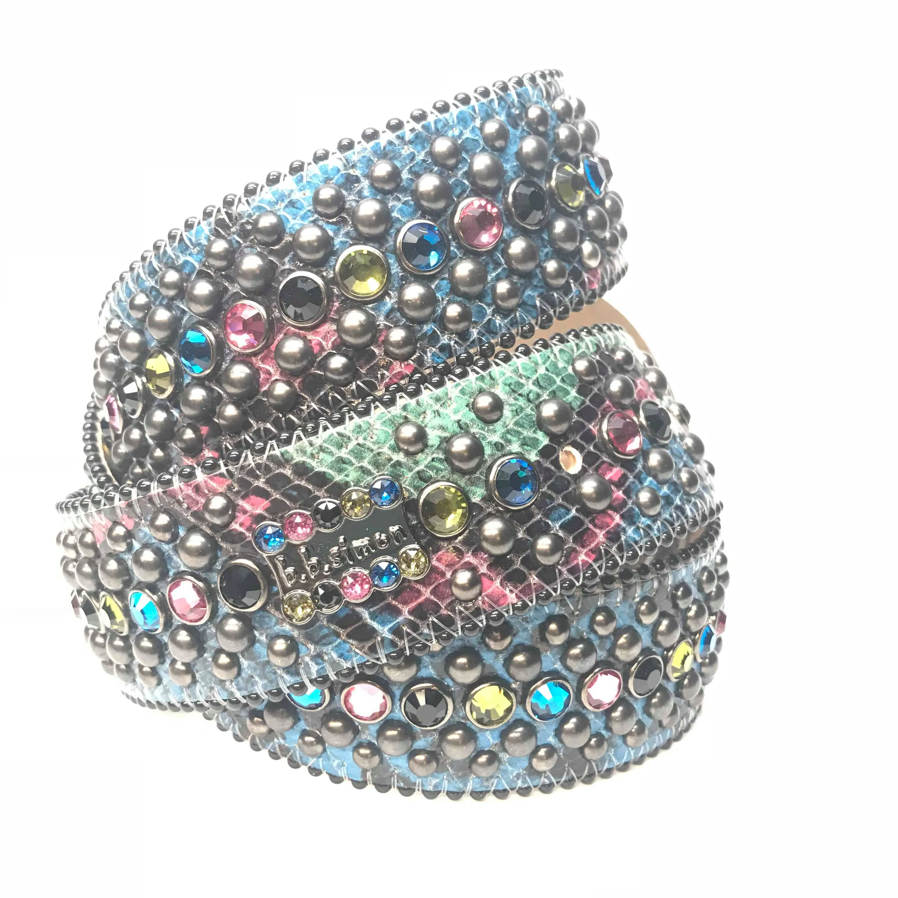b.b. Simon Globe Python Fully Loaded Crystal Belt