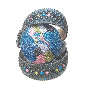 b.b. Simon Globe Python Fully Loaded Crystal Belt