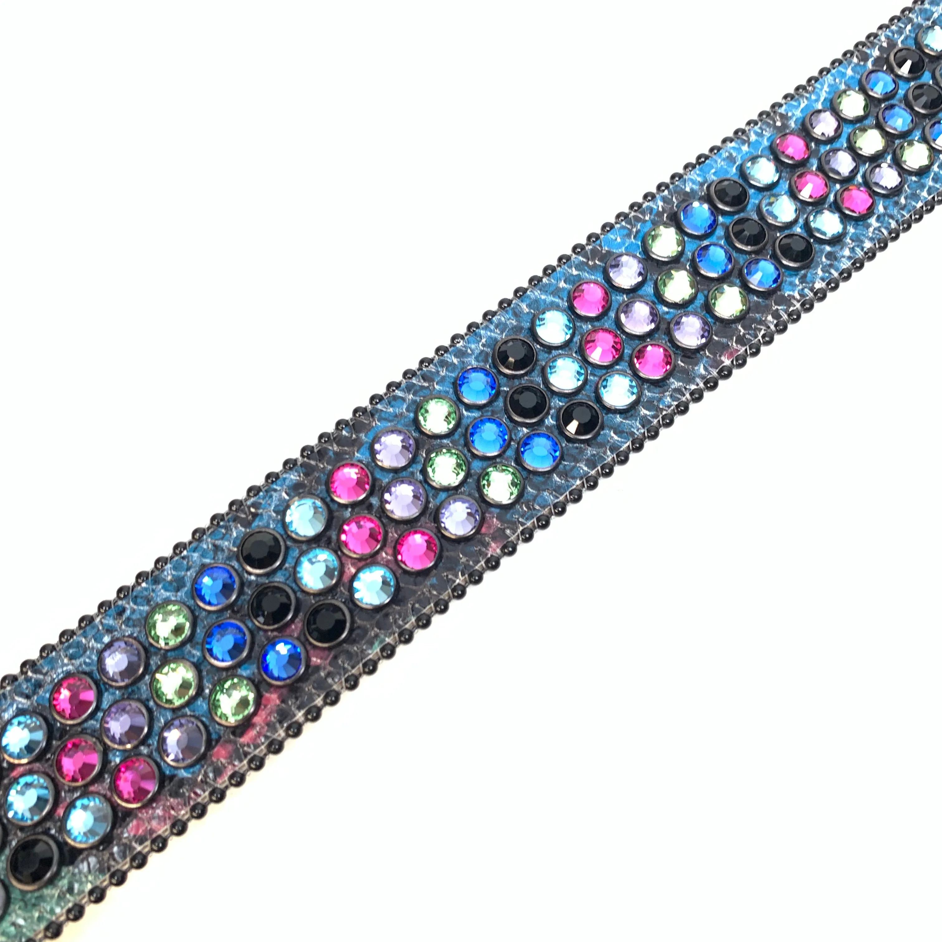 b.b. Simon Globe Triple Row Multi-color Fully Loaded Crystal Belt