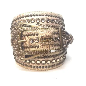 b.b. Simon Gold Cream Double Studded Crystal Belt