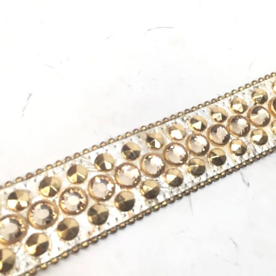 b.b. Simon Gold Double Studded Crystal Belt