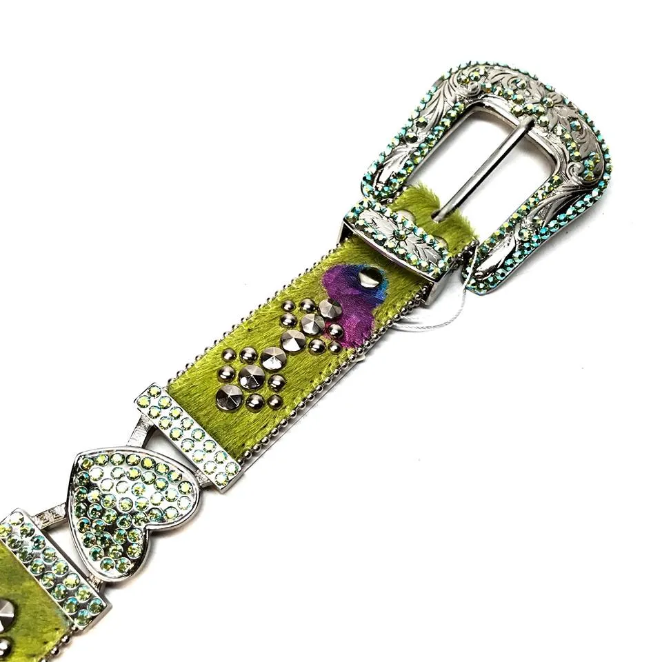 b.b. Simon 'Green Heart' Pony Crystal Belt
