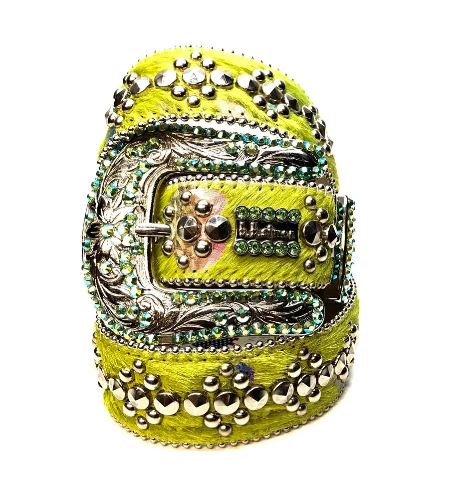 b.b. Simon 'Green Heart' Pony Crystal Belt