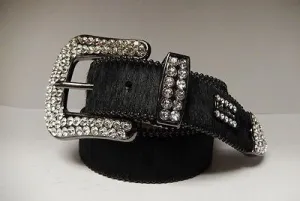 b.b. Simon 'Jet Black' Crystal & Pony Hair Belt