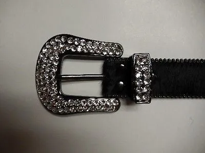 b.b. Simon 'Jet Black' Crystal & Pony Hair Belt