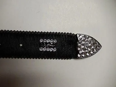 b.b. Simon 'Jet Black' Crystal & Pony Hair Belt