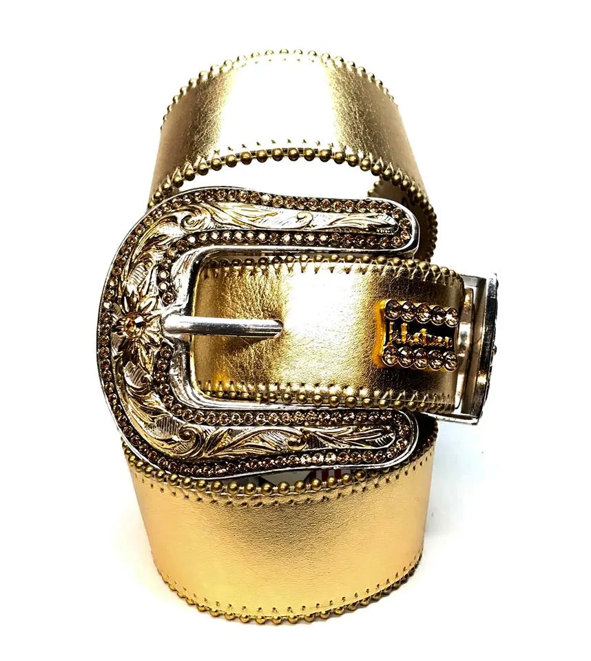 b.b. Simon 'Metallic Gold' Crystal Belt