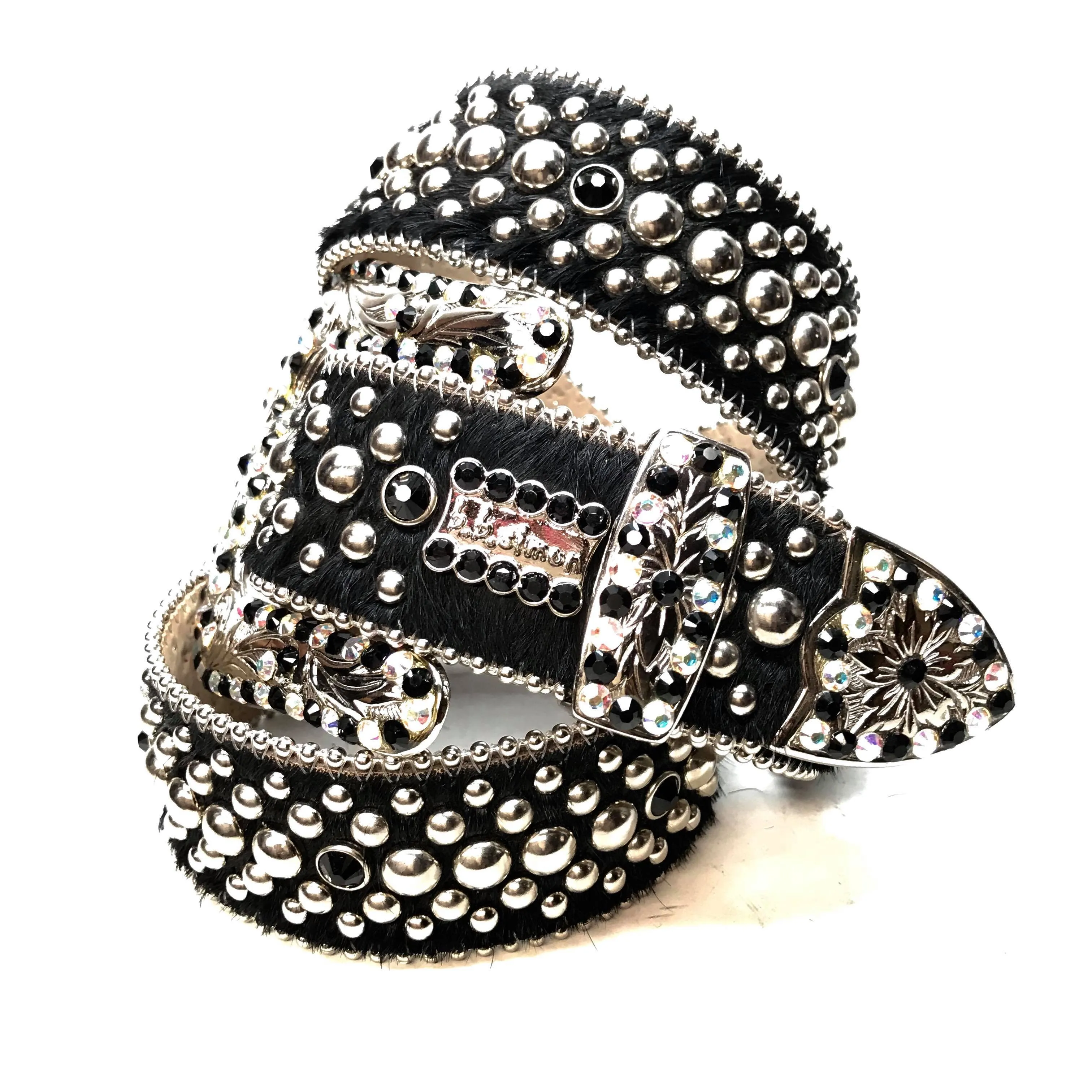 b.b. Simon 'Mixed Studded' Pony Crystal Belt