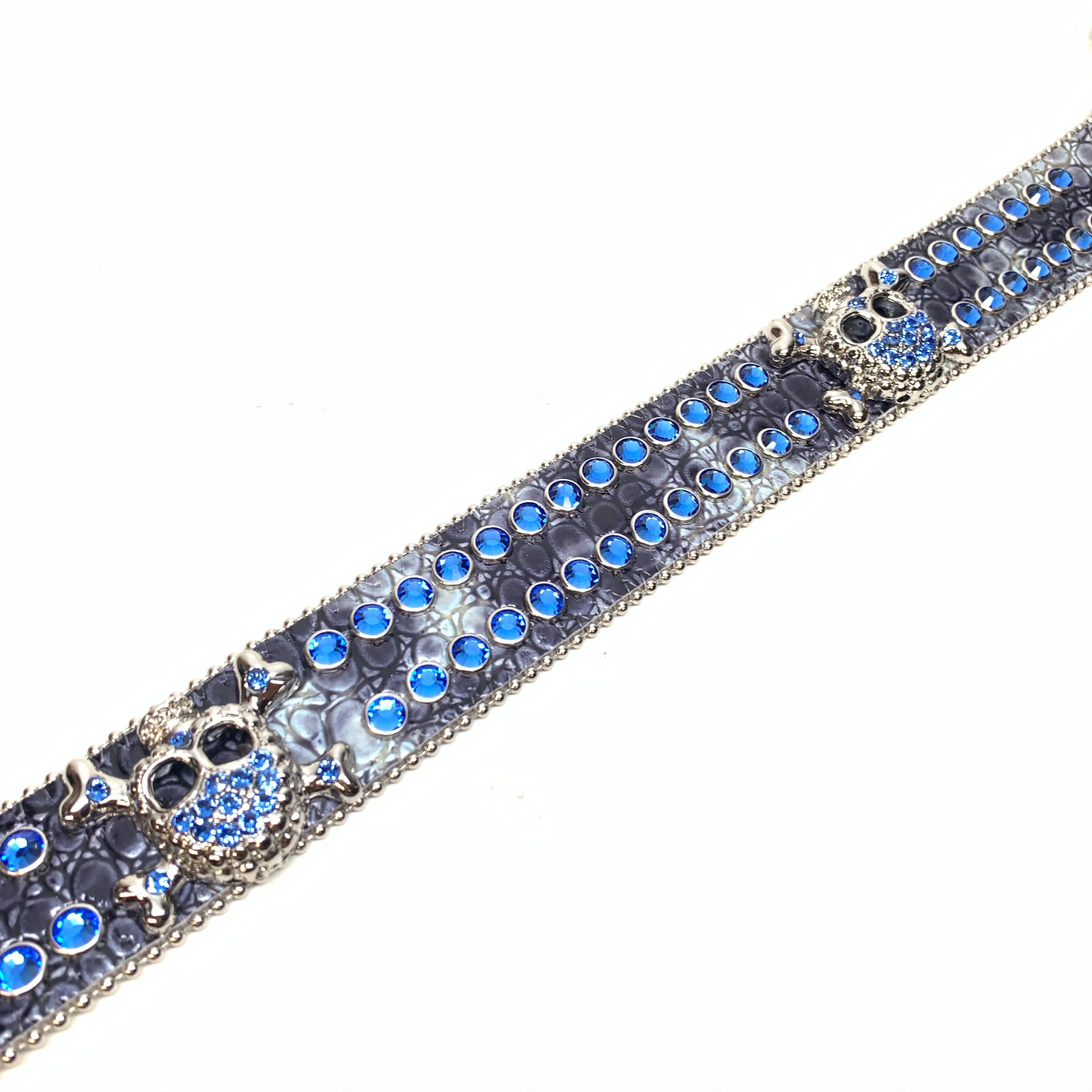 b.b. Simon 'Ocean Skull' Patent Double Row Crystal Belt