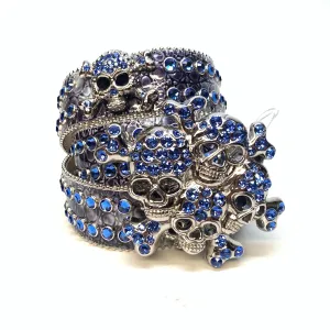 b.b. Simon 'Ocean Skull' Patent Double Row Crystal Belt