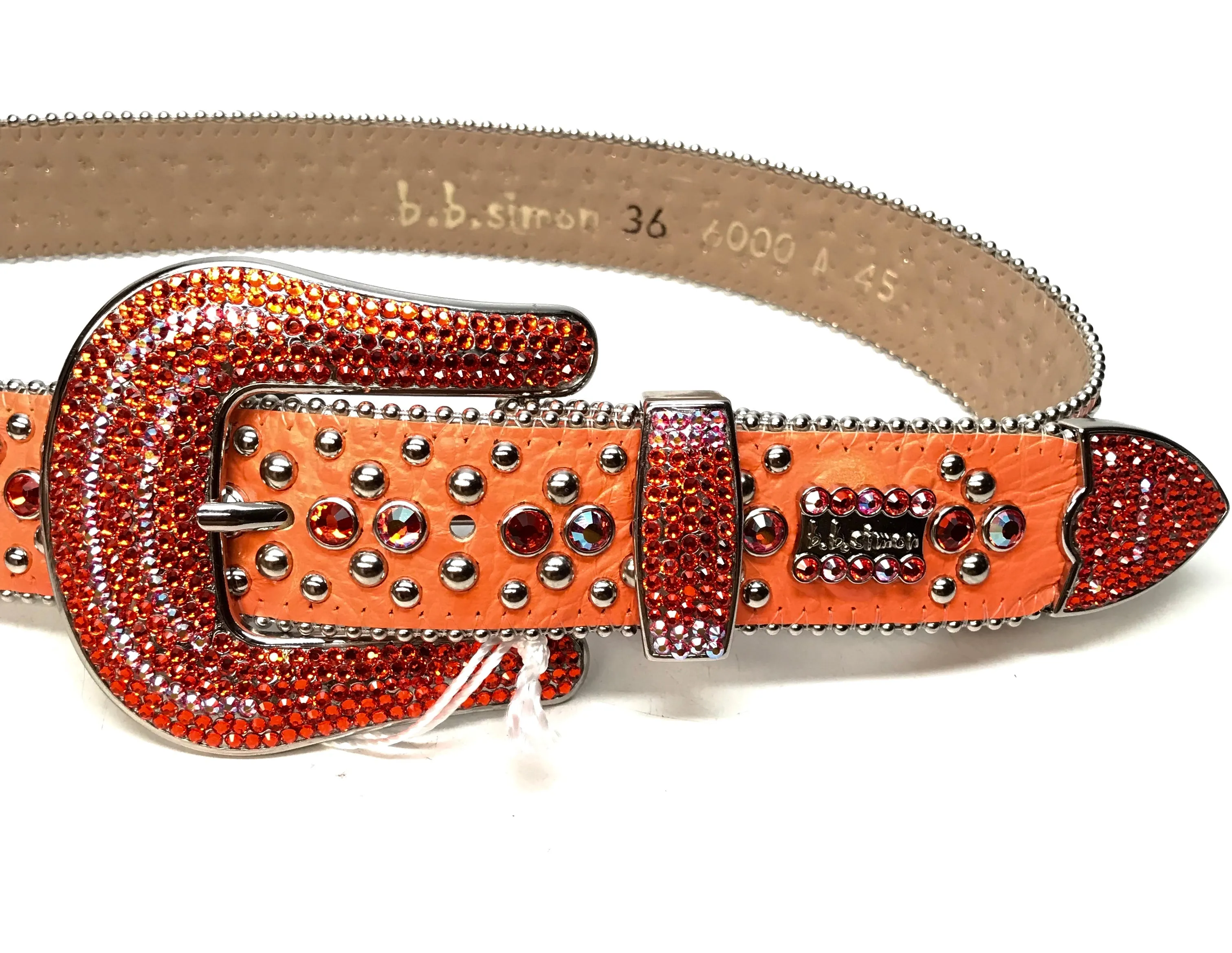 b.b. Simon 'Orange Fire' Two Tone Crystal Belt