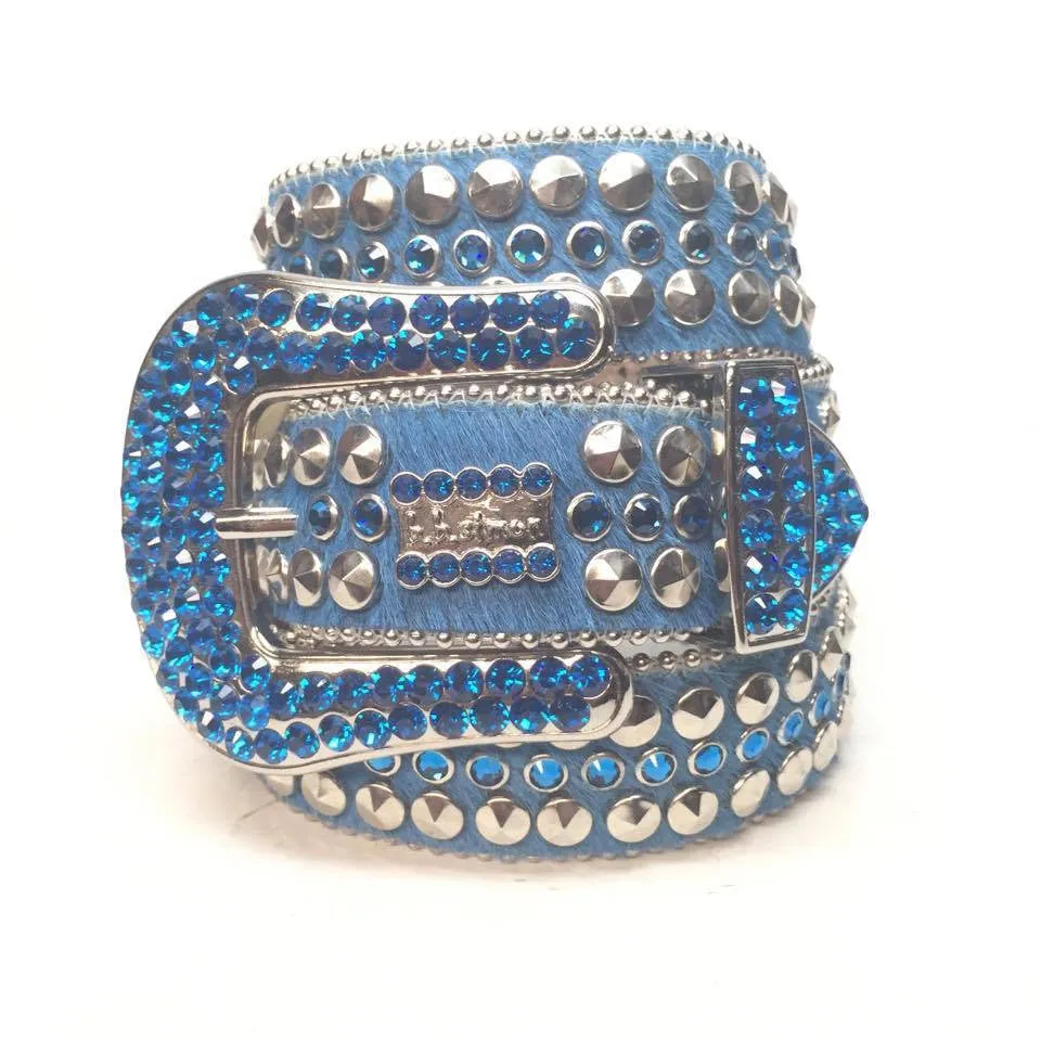 b.b. Simon Pony Hair Blue Crystal Belt