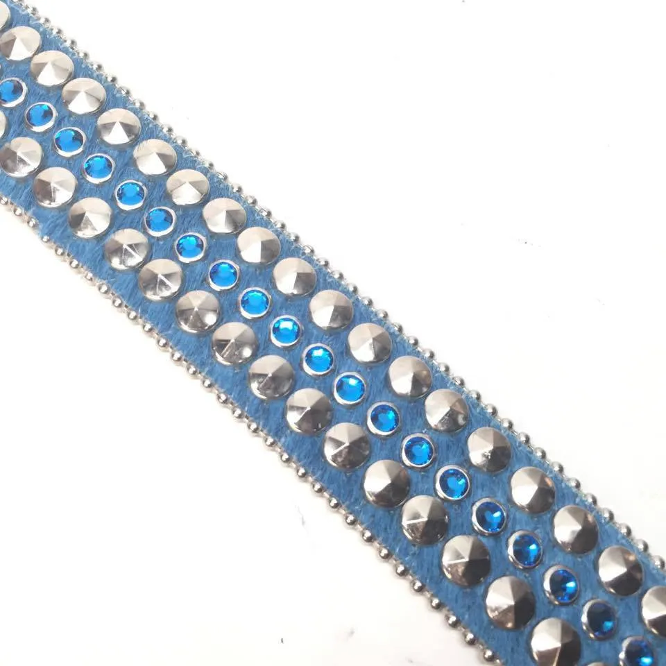 b.b. Simon Pony Hair Blue Crystal Belt