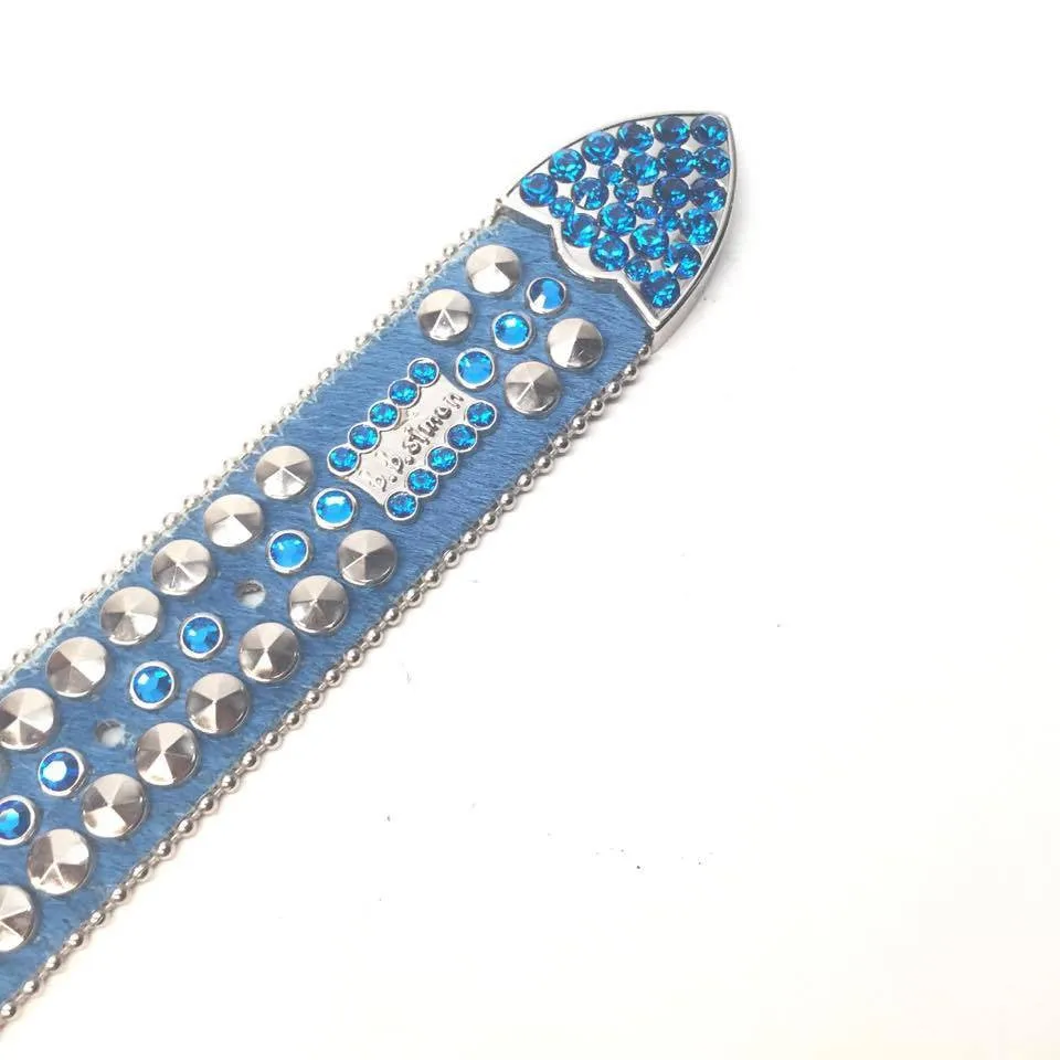 b.b. Simon Pony Hair Blue Crystal Belt