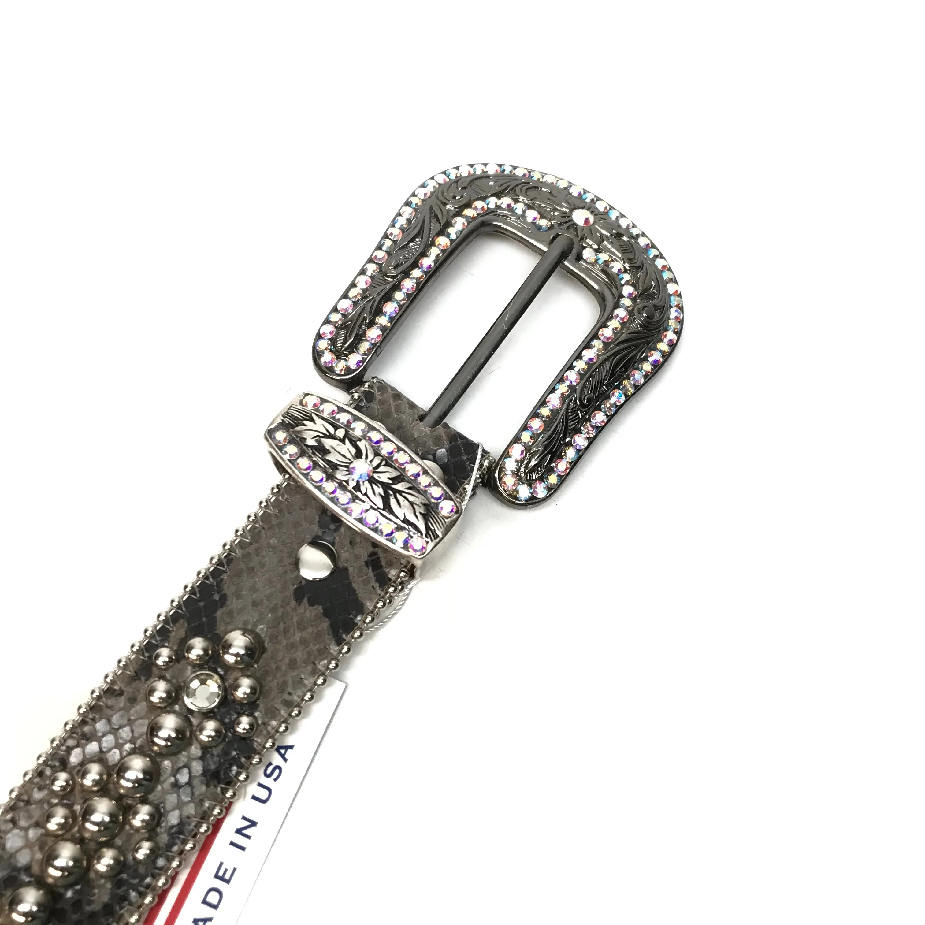 b.b. Simon 'Python Triple Studded' Crystal Belt