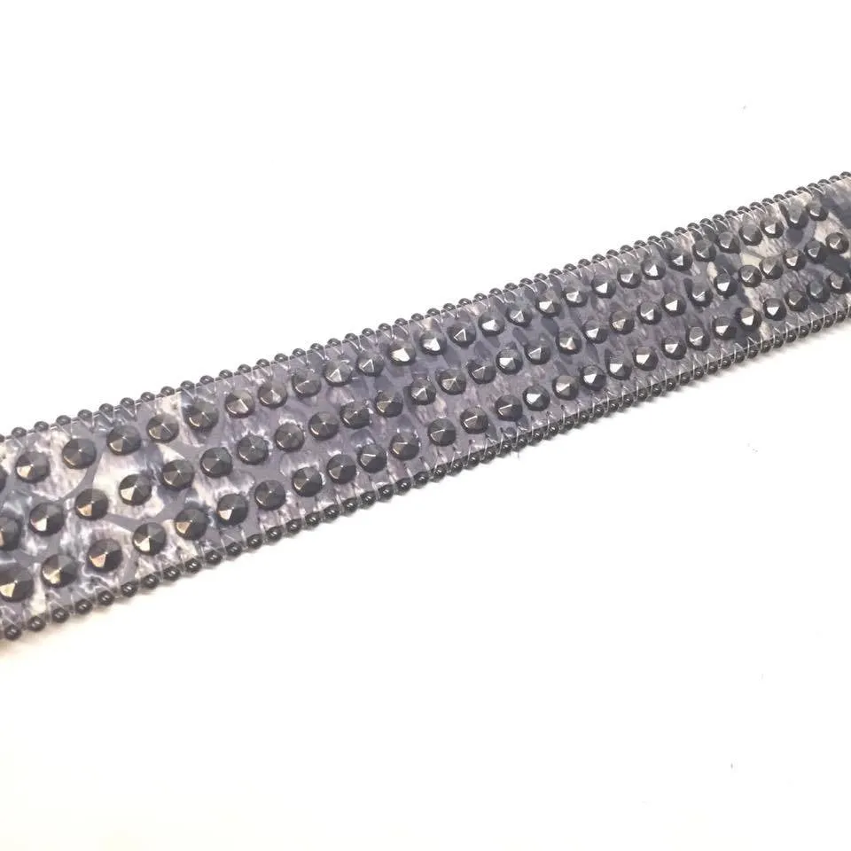 b.b. Simon "Metallic Triple Studded" Crystal Belt
