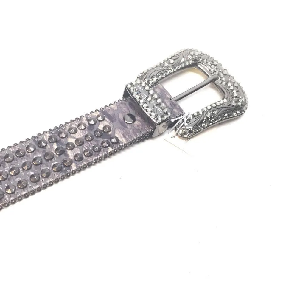 b.b. Simon "Metallic Triple Studded" Crystal Belt