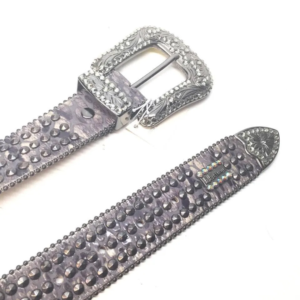 b.b. Simon "Metallic Triple Studded" Crystal Belt