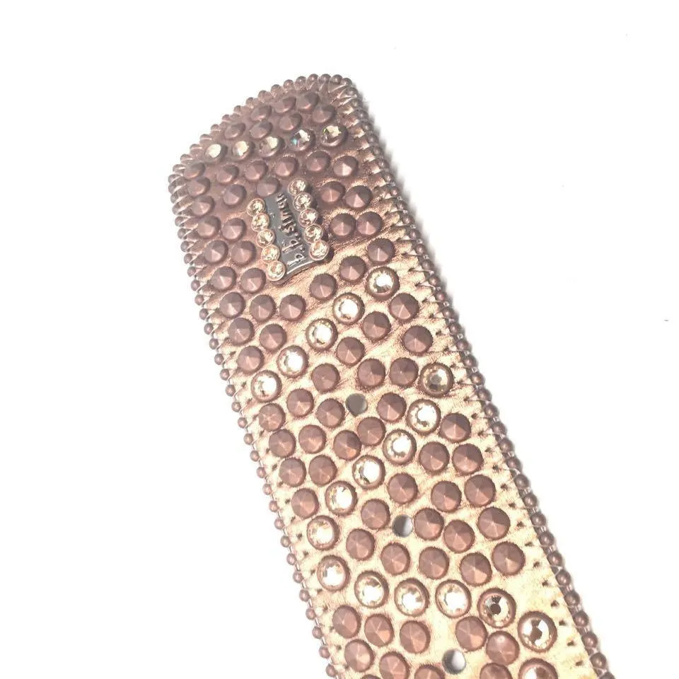 b.b. Simon "Thick Quad Studded Bronzlli" Crystal Belt