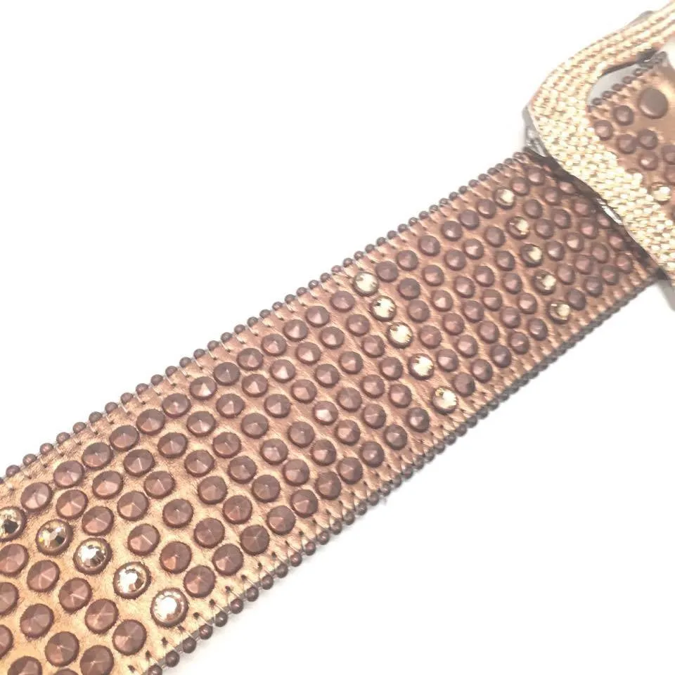 b.b. Simon "Thick Quad Studded Bronzlli" Crystal Belt