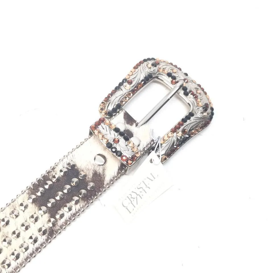 b.b. Simon "Triple Studded Pony Hair" Crystal Belt