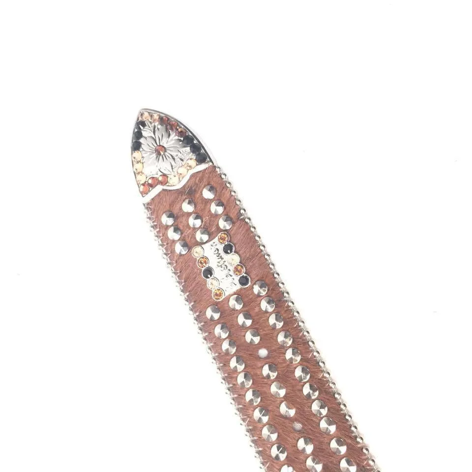 b.b. Simon "Triple Studded Pony Hair" Crystal Belt