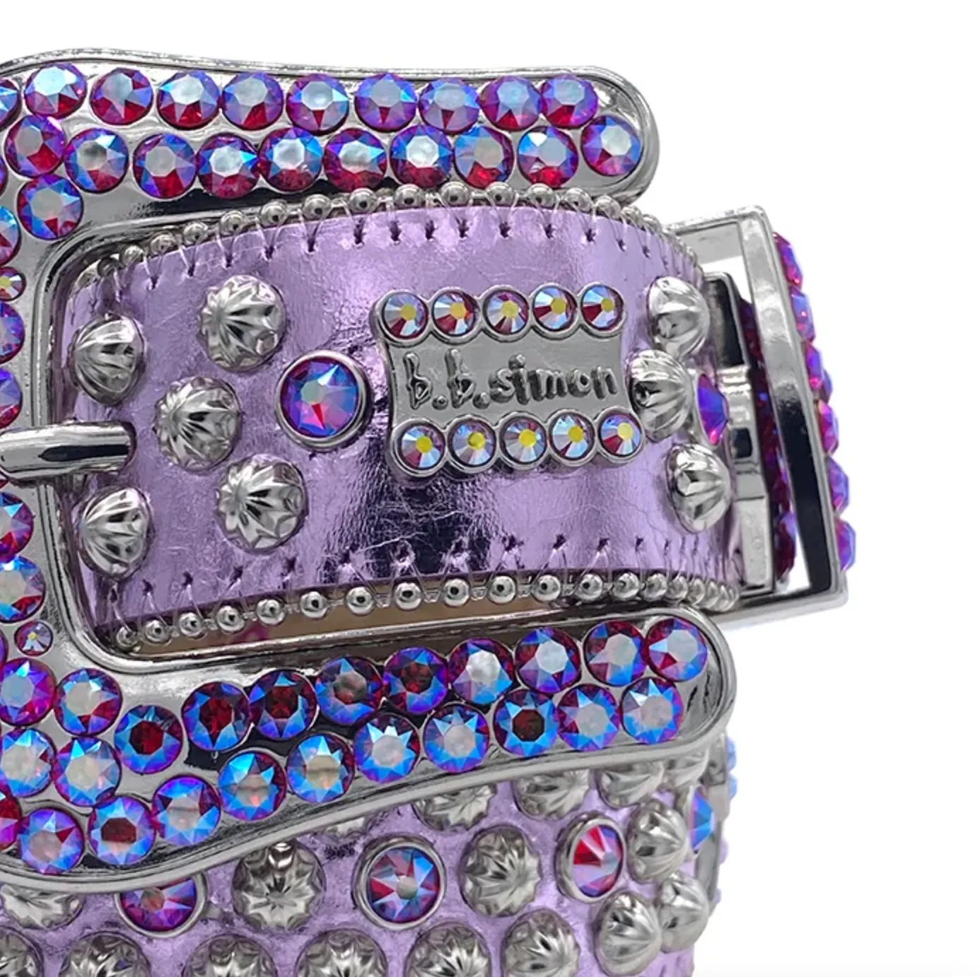 b.b. Simon Safa Western – Light Metallic Pink Crystal Belt