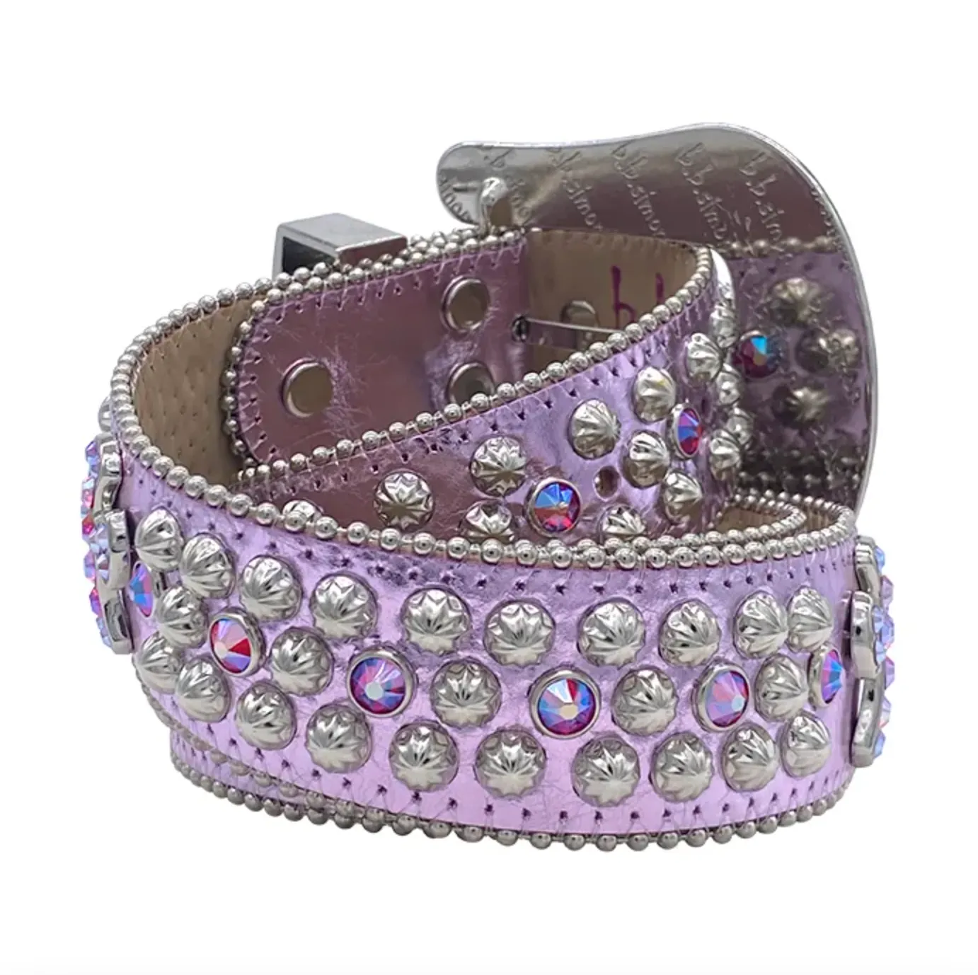 b.b. Simon Safa Western – Light Metallic Pink Crystal Belt
