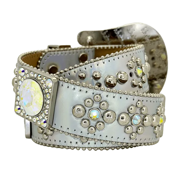 b.b. Simon Silver Hologram Crystal Belt