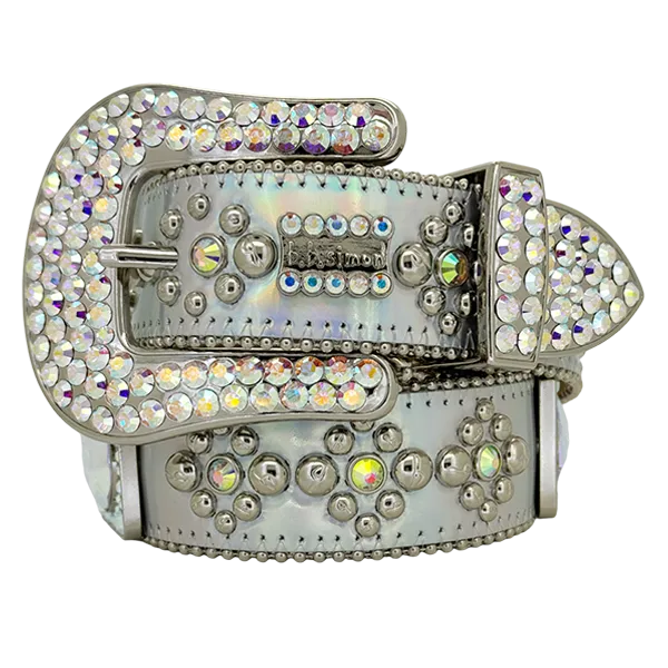 b.b. Simon Silver Hologram Crystal Belt