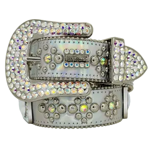 b.b. Simon Silver Hologram Crystal Belt