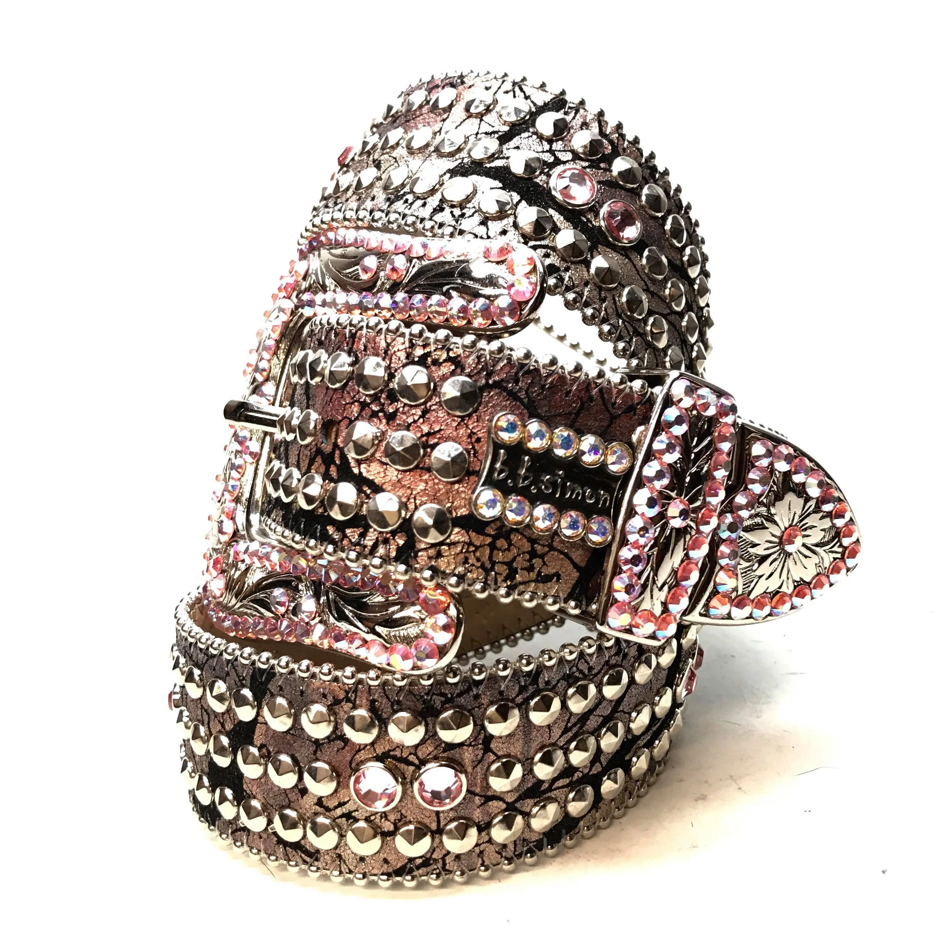 b.b. Simon 'Triple Studded' Mixed Crystal Belt