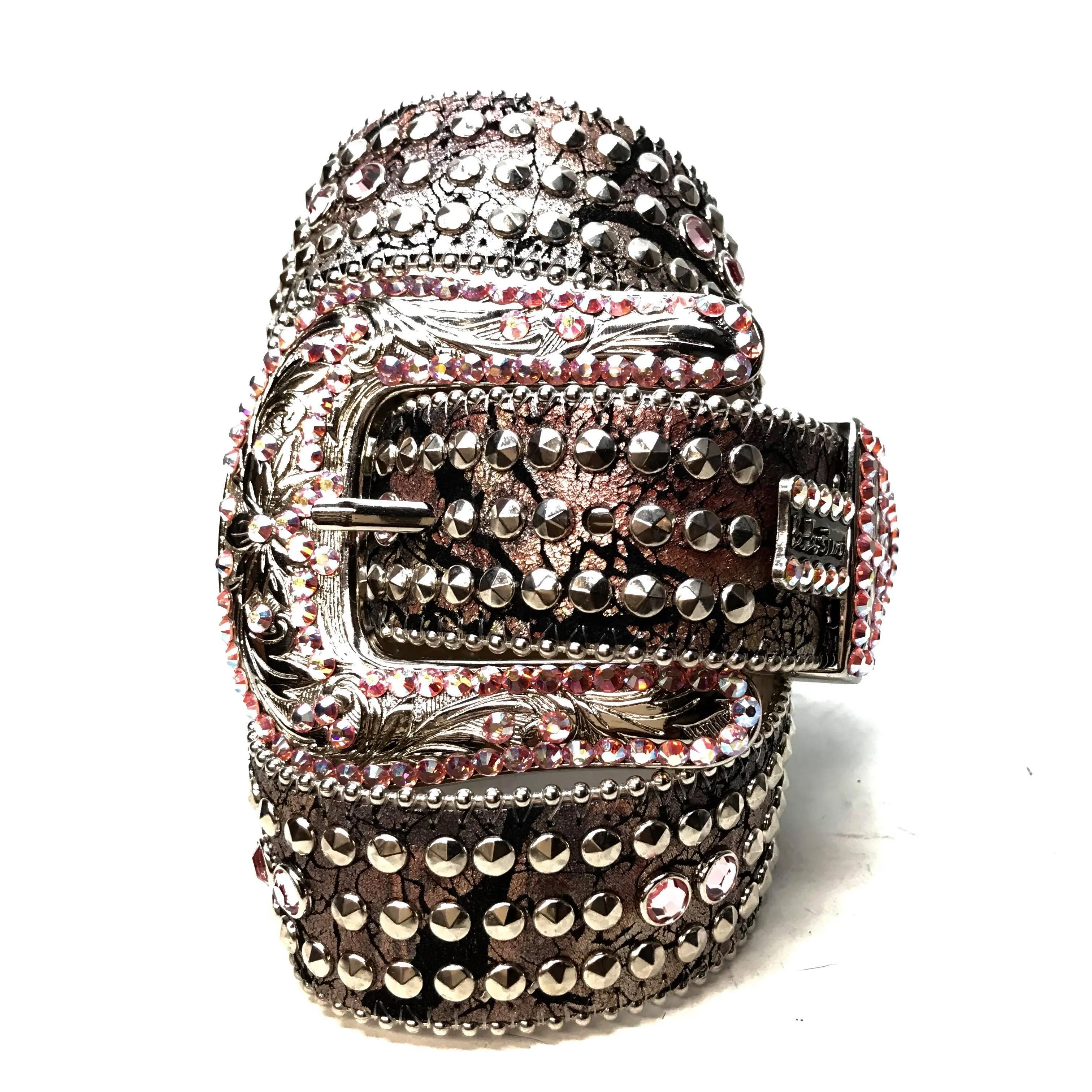 b.b. Simon 'Triple Studded' Mixed Crystal Belt