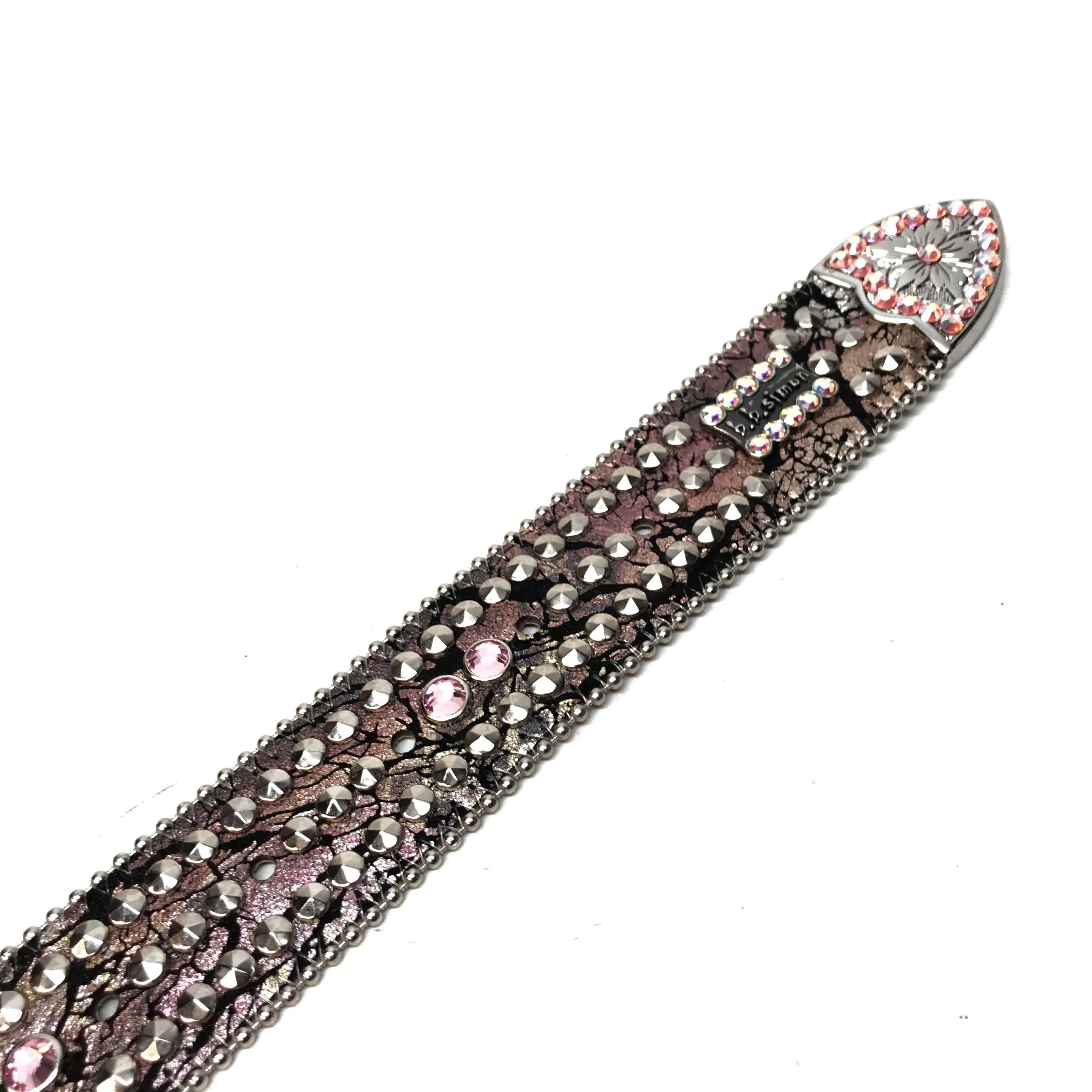 b.b. Simon 'Triple Studded' Mixed Crystal Belt